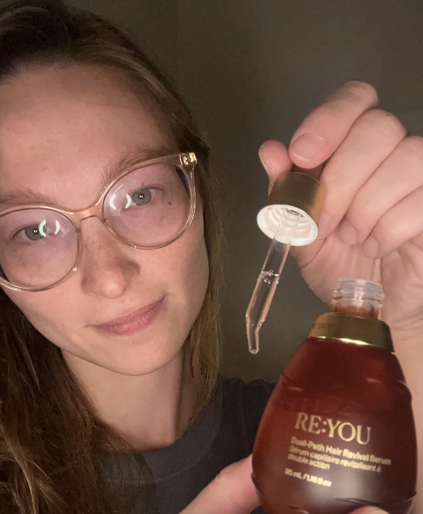 RE:YOU hair serum and dropper — photograph by Nicole Gampp